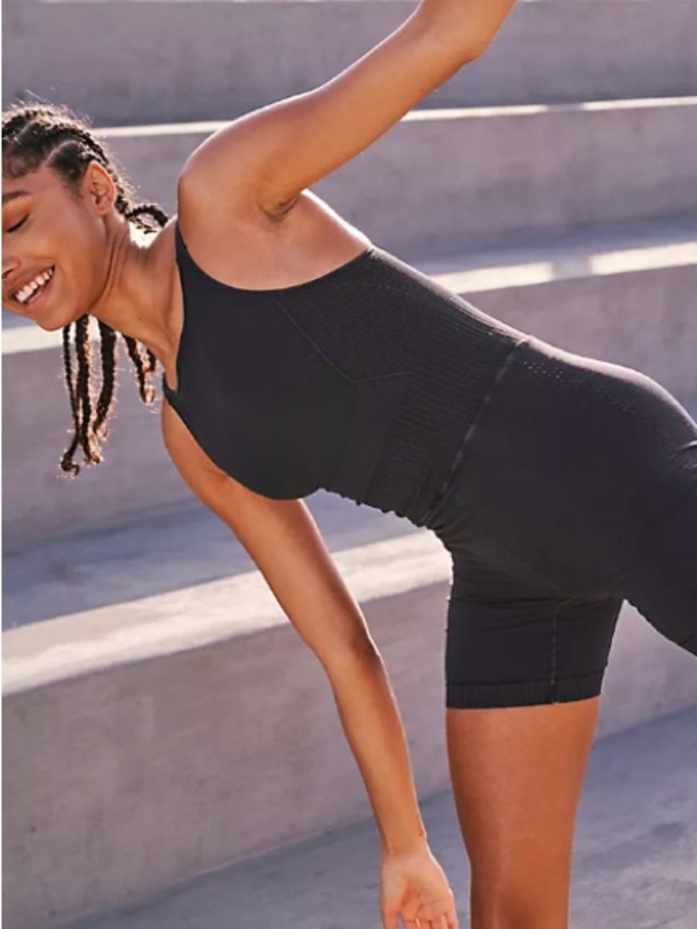 Free People Movement Good Karma Bike Shorts Runsie Grey XS/S romper yoga
